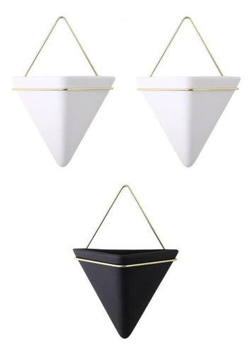 Li 3 Macetas De Pared Triangulares, Macetas Geométricas