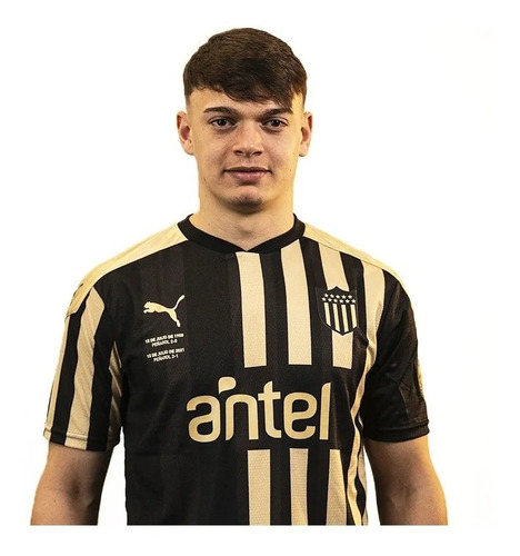 Camiseta Puma Peñarol Aniversario Negra Dorado Oficial Niño