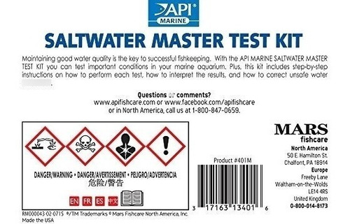 Imagen 2 de 6 de Api Saltwater Master Test Kit