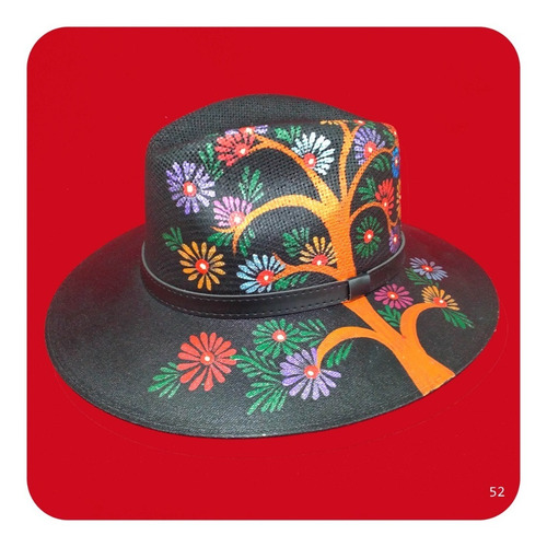 Imagen 9 de 9 de Elegante Sombrero Artesanal Pintado A Mano Varios Modelos 5
