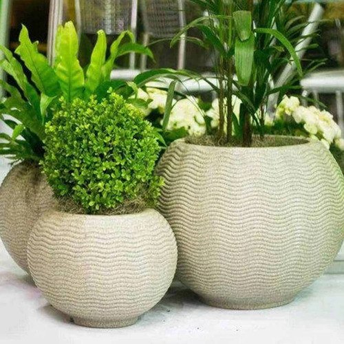 Vaso Ondulado Redondo 40 (70l) Cor Areia Nutriplan