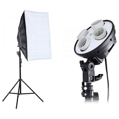 Kit Iluminacion Socket X4 +softbox 50x70 Iluminacion Estudio