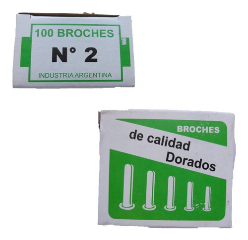 Broche Dorado Hm Nº 2 Mariposa 2 Patas 16mm Caja X 100