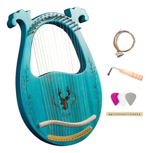 Juego De Pegatinas Lyre Harp Con Llave De Afinación De Cuerd