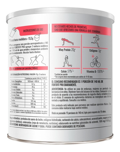 Imagen 3 de 5 de Pack Fortifit Pro Whey Protein Isolate Shake De Frutas