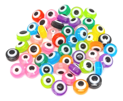 Pack 250u Ojo Turco Plano 6mm Plastico Bijou Armado Pulseras