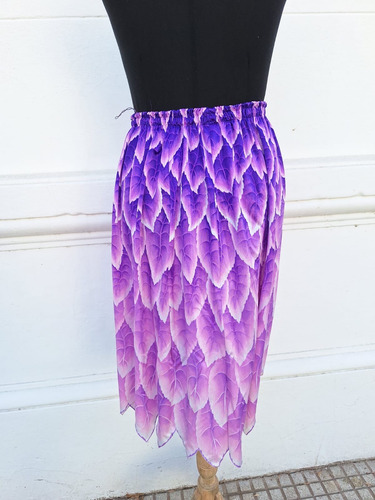 Falda Midi Violeta Hojas (Usado)