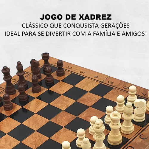 Jogo Xadrez Madeira Dobrável Tabuleiro Profissional Unyhome