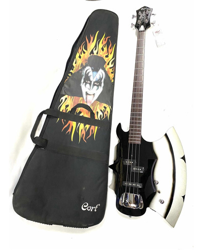 Baixo Machado Gene Simmons Kiss Gs Axe2 Bk/b Cort Original