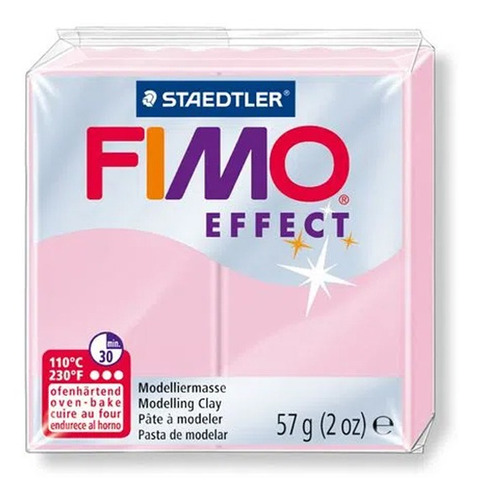 Massa Pvc Polymer Clay Fimo Pastel Staedtler 57g Rosa Claro Cor Rosa-claro