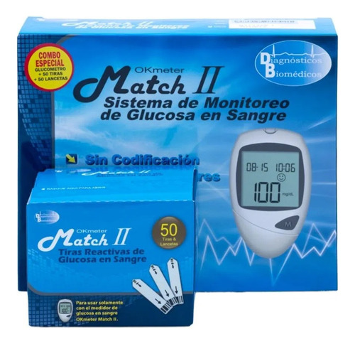 Kit Glucómetro Match Ii + 50 Tiras + 50 Lancetas Diabetes