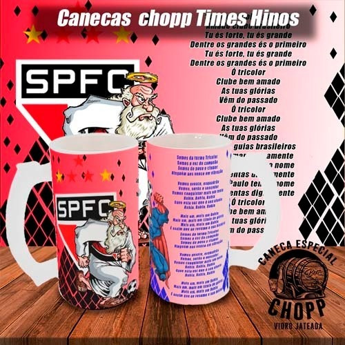Artes Editáveis Canecas Chopp Times Futebol Hinos Mockups