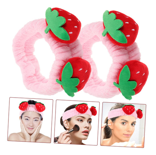 2 Piezas Diadema De Fresa Diademas De Mujer Diadema