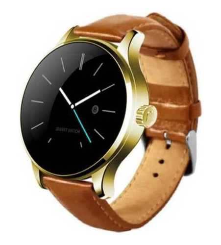 Reloj Inteligente Smartwatch K88 Gold Brwn Leather