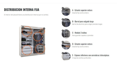 Placard Ropero Vestidor Corrediza 180x200 Espejo+