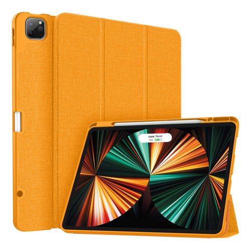 Funda Para iPad 12 Pro C/soporte De Lapiz Naranja
