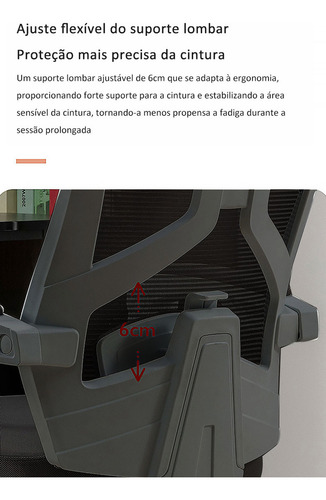 Cadeira De Escritório Preta Ergonômica Com Rodas E Ajustável Em Altura. Wicopet Confortável E Adequada Para Uso No Escritório E Em Casa.