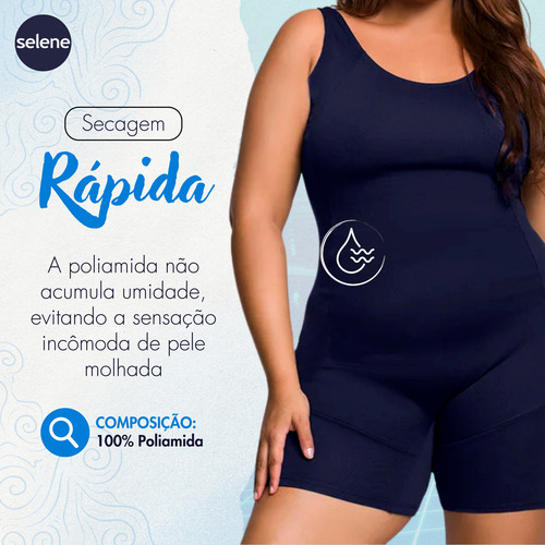 Maiô Macaquinho Plus Size Natação Academia Feminino Selene