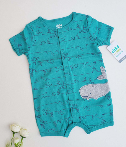 Monito Corto Bebe 6 Meses By Carters Verde Ballena