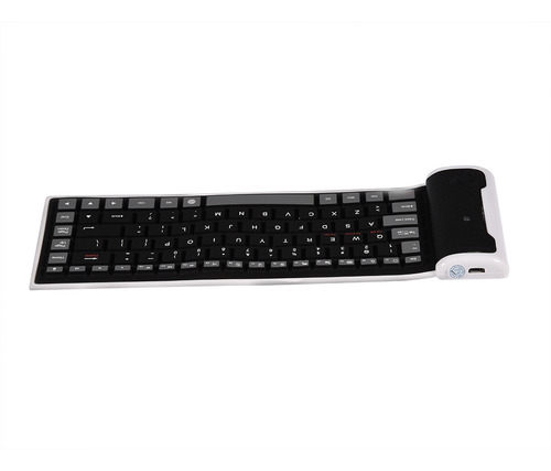 Portátil Roll Up Silicone Bluetooth Teclado Dobrável Fr Ios