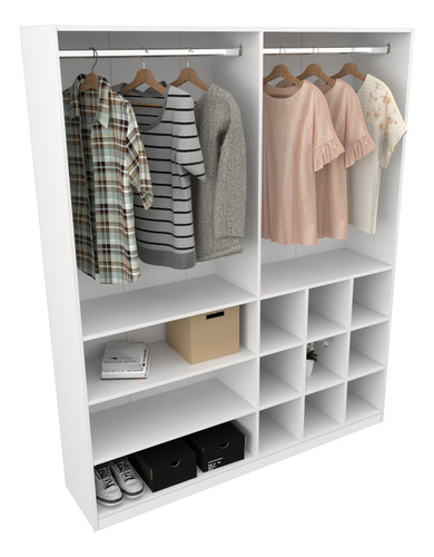 Armário Arara Gaveta Lucia 100% Mdf (cabide Roupa) Cor Branco