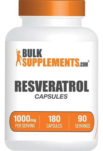 Suplemento Bulksupplements De Resveratrol 1000mg 180 Cáp
