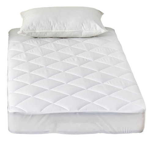 Cubrecolchón Reversible Para Cama Individual Estrecha Acolch Blanco Diseño De La Tela Súper King