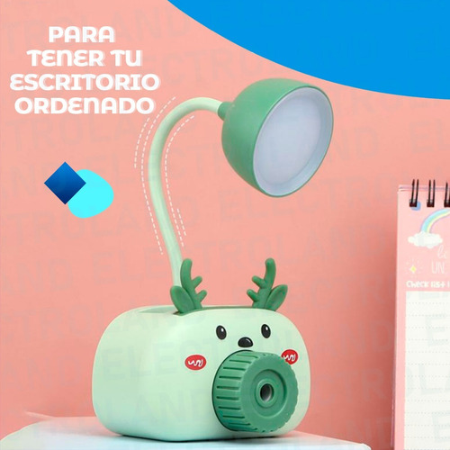 Imagen 5 de 10 de Velador Led Flexible Lampara Lapicero Sacapuntas Infantil