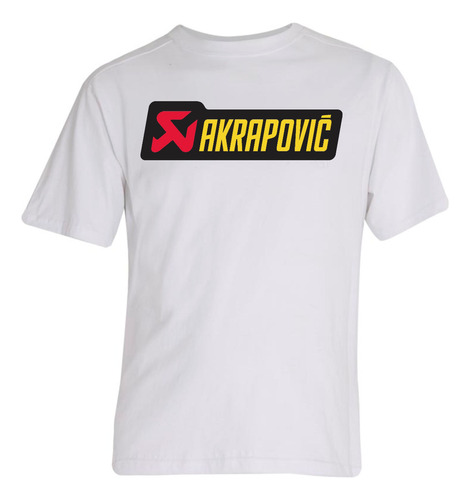 Remera Motoquera Akrapovic Escapes Moto Blanca