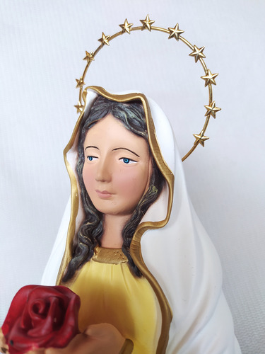 Imagem De Nossa Senhora Da Rosa Mistica 21 Cm Com Resplendor