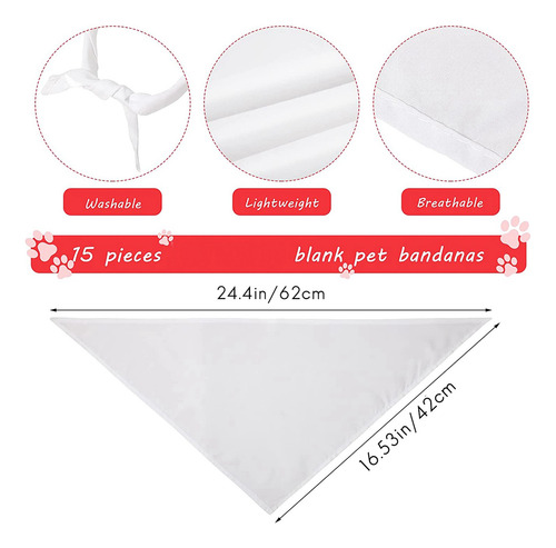 Pañuelo Para Mascotas En Blanco Por Sublimación, 60 Unidades