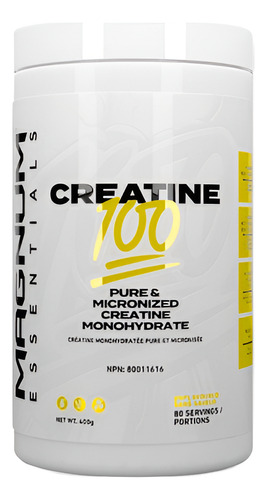 Creatina Magnum 100 Micronizada Monohidratada 80 Servicios Sabor Sin Sabor