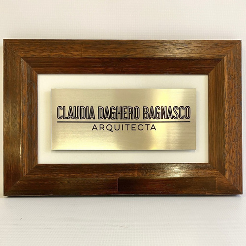 Placa Profesional Metalex Marco Madera Oscura Punto Arte