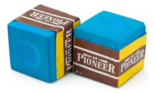 Set 12 Tizas Para Tacos De Pool Profesional Pioneer Billar Azul
