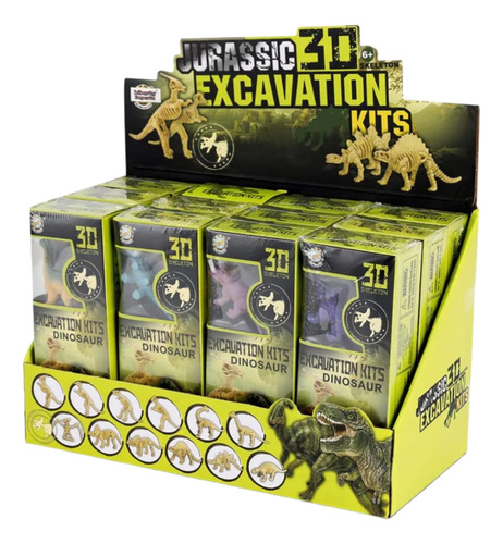 Kit Excavación Con Mini Dinosaurio Y Esqueleto Fósil Brachiosaurus