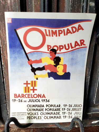 Cartel Guerra Civil Olimpiada Popular En Catalán 