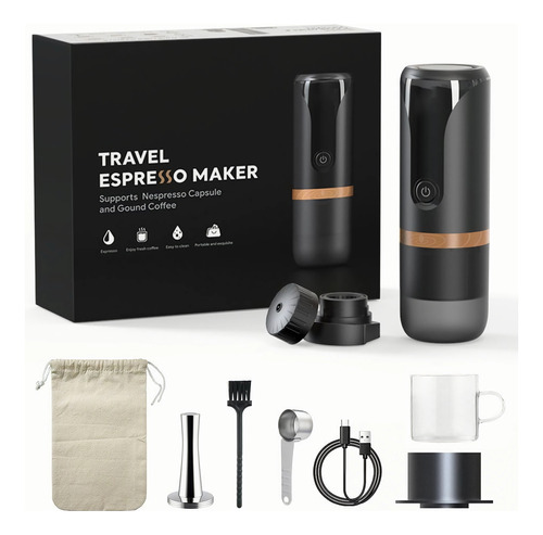 Cafetera Nespresso Portátil, Cápsulas, Café Expreso