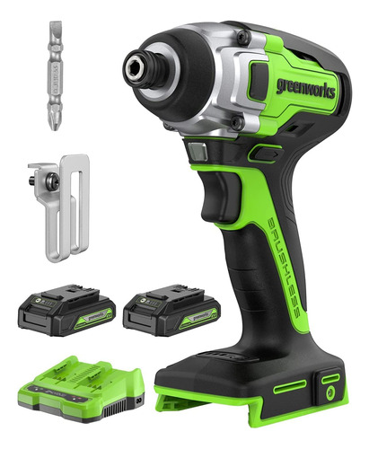 Greenworks Kit De Destornillador De Impacto Inalmbrico Sin E