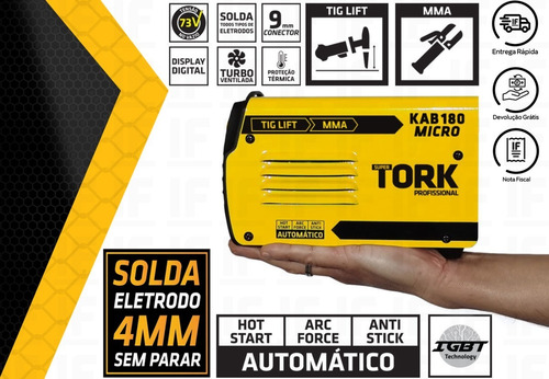 Maquina De Solda Inversora Supertork 180a+ Mascara Aut Solar