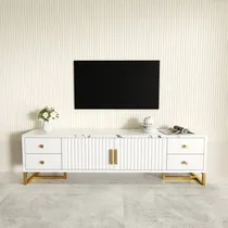 Comprar Rack Tv 140x30x40cm 2 Puertas 4 Cajone Melamina