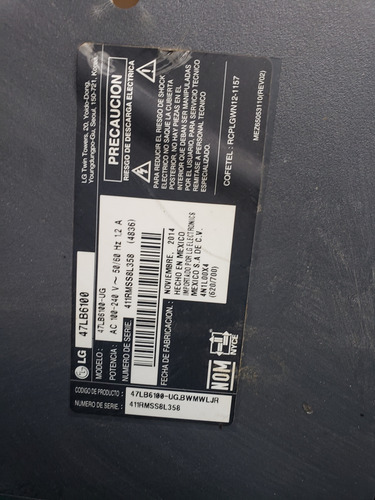 Fuente De Alimentación Lg Modelo 47lb6100-ug (Usado)