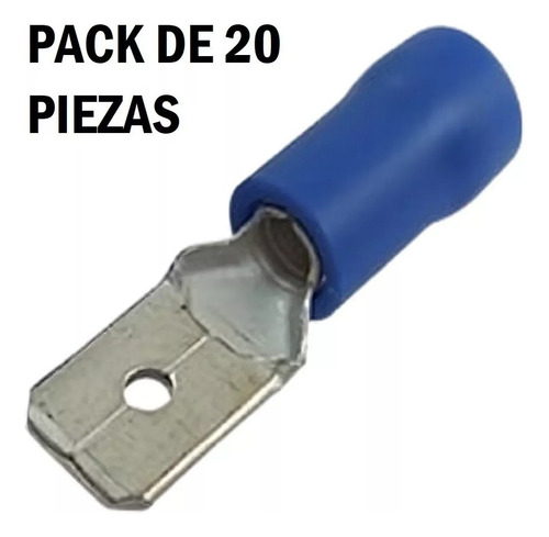 Terminal Macho Azul P/cable 16-14 Pack-20