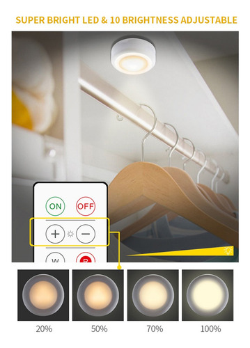 L Luz Led De Armario 16rgb Con Mando A Distancia 10 Dimmer