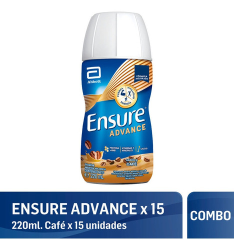 Combo Ensure Advance Shake Cafe 15 Unidades X 220 Ml