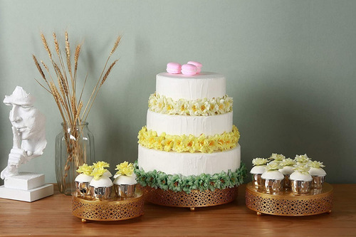 Base Para Pastel Cupcakes Postres Dorado Vilavita