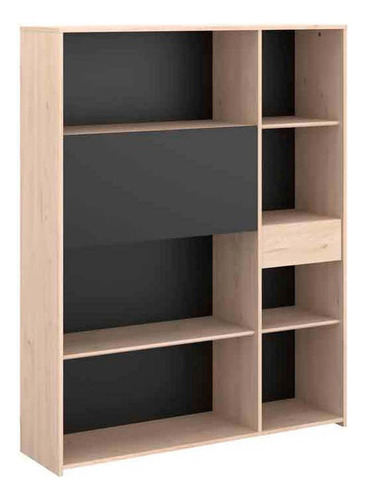 Librero Luppu Madera Y Negro Këssa Muebles