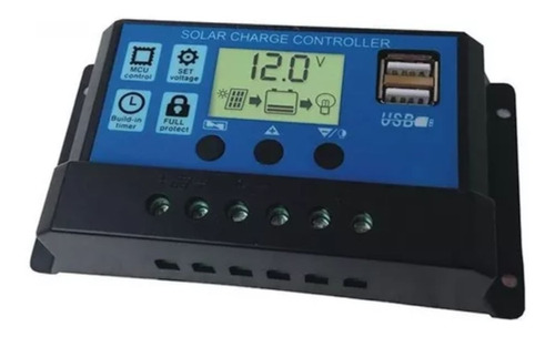 Regulador Controlador Energía Solar  Pwm 12/24v 10a  Usb 5v