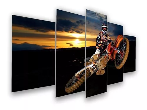 Jogo de quadros mosaico motocross Ktm em Promoção na Americanas