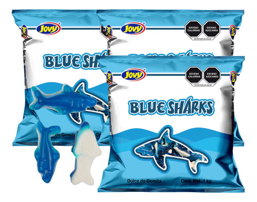 Gomitas Tiburones Mora Azul 3 Kg Jovy 