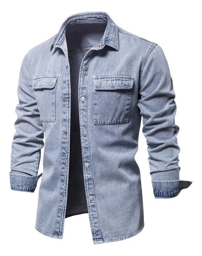 Chaqueta Vaquera Y Top De Mezclilla Desgastado Para Hombre